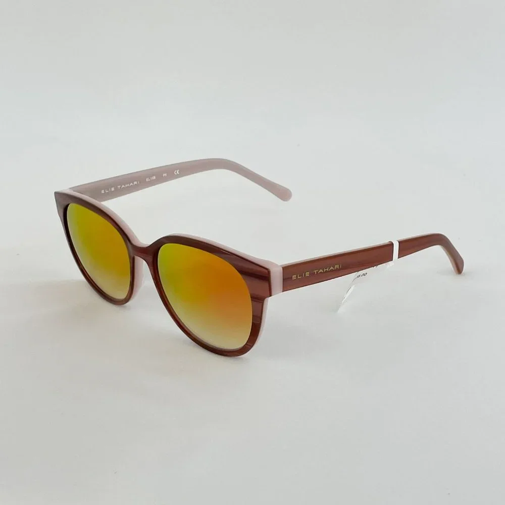 Elie Tahari Brown & Pink Cat Eye Mirrored Sunglasses MSRP $175
